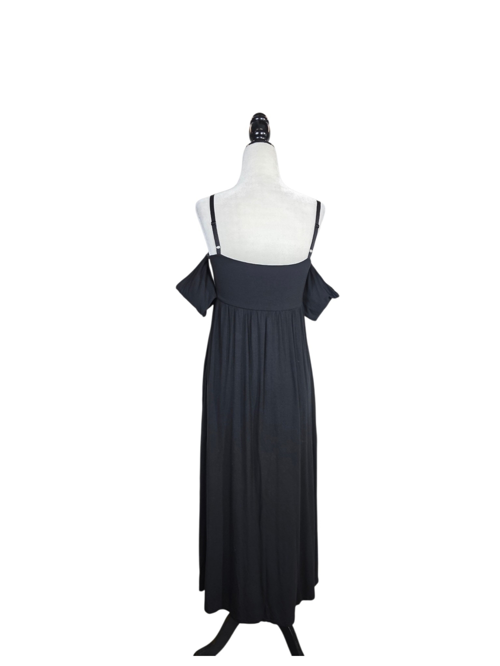 Wilfred Black Cold-Shoulder Midi Dress with Spaghetti Straps - Picture 4 of 8